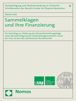 cover image of Sammelklagen und ihre Finanzierung